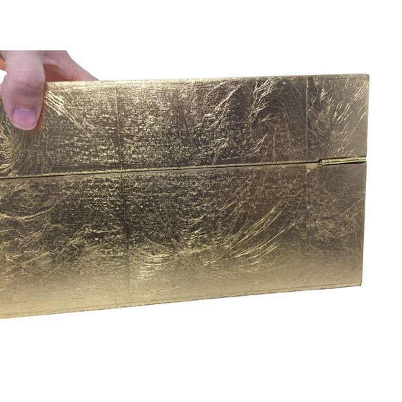 CosmoLiving by Cosmopolitan Wooden Box with Textured Gold Foiled Exterior - Picture 9 of 12